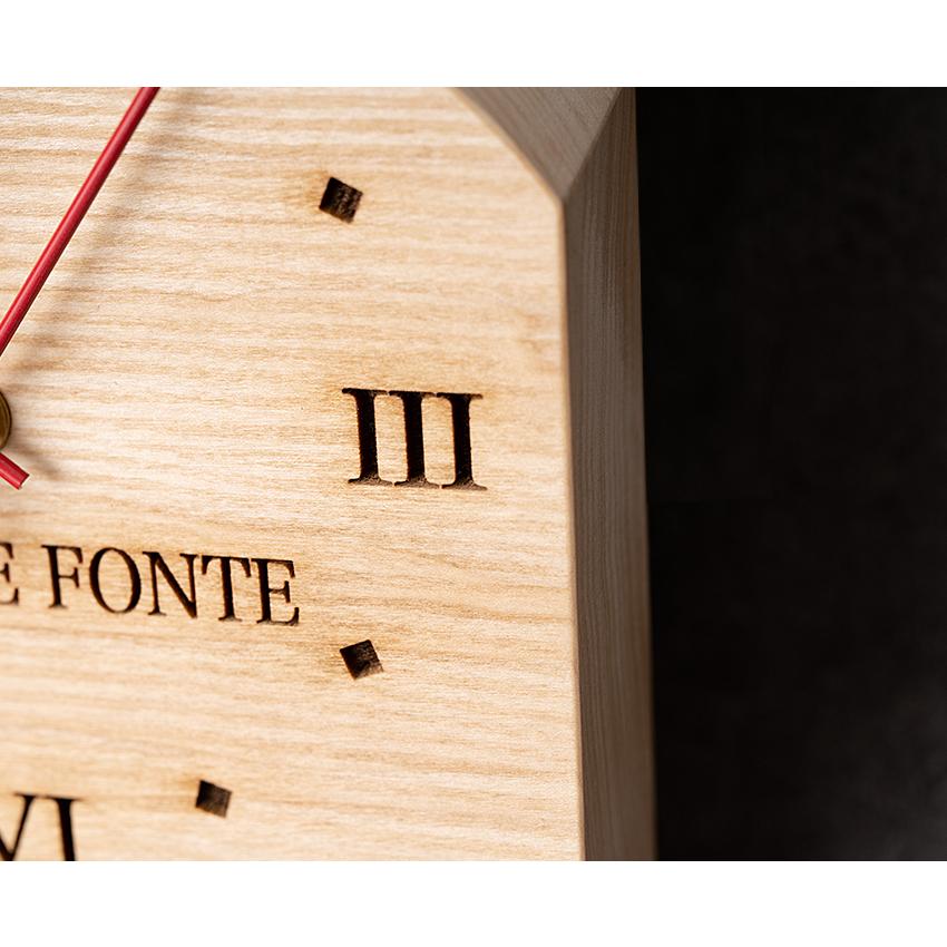 Magnolia wood clock with iron pan handle