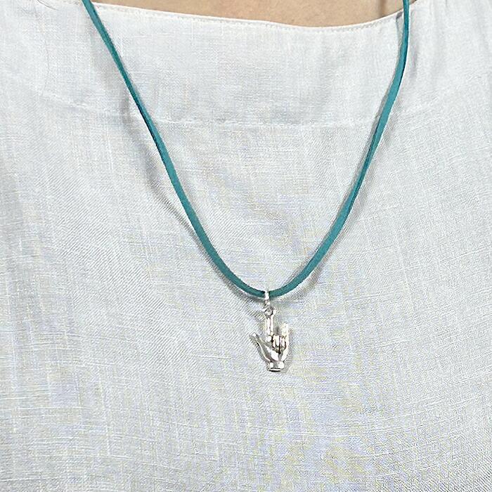 ILY Necklace Suede Silver