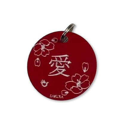 赤文字/赤色、白文字/赤色　キーホルダー メッセージ　アクリル板