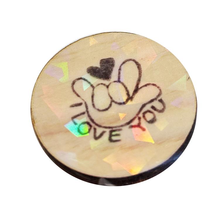 指文字 丸いマグネット