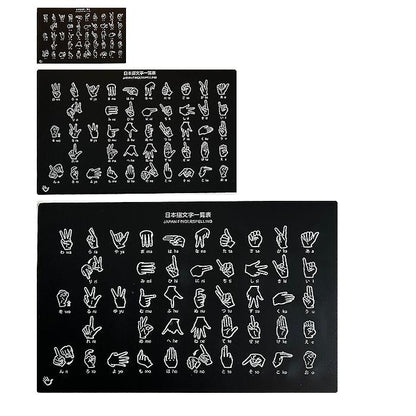 指文字一覧表　アクリル板　名刺サイズ A5サイズ A4サイズ