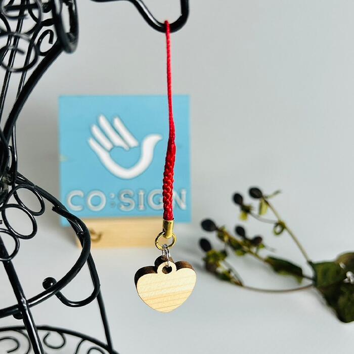 手話キーホルダー : 3個セット ハート Heart