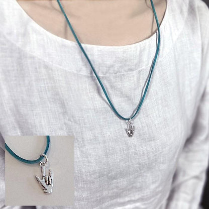 ILY Necklace Suede Silver