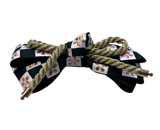Japanese-style Ribbon Hair Ornament, Checkered Pattern