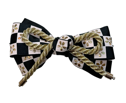 Japanese-style Ribbon Hair Ornament, Checkered Pattern
